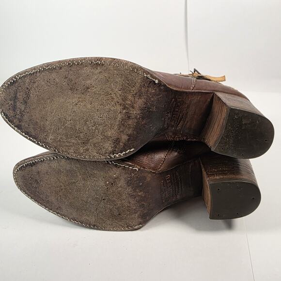 Bed Stu Cobbler Boots Womens Size 9 Brown Leather Ankle Buckle Zip Distressed - Picture 12 of 15